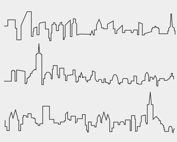 城市的轮廓 城市轮廓细线 摘要城市背景概况 平面矢量图解 Eps10 — 图库矢量图片