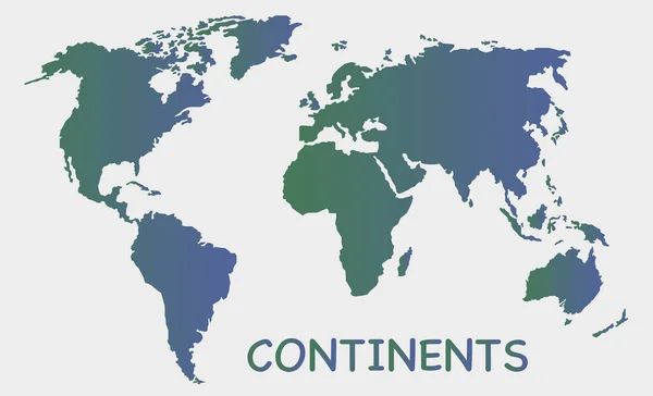 Sílhueta Vetorial Mapa Mundo Desenhada Com Gradiente Mapa Mundo Isolado —  Vetores de Stock
