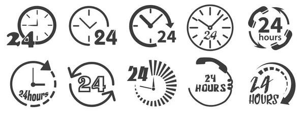Simple Set Illustrations Clock Elements Set Vector Icons Icons Shops — Stock Vector