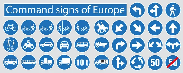 Mandatory Road Signs Europe Road Signs Road Behavior Eps — Stock Vector