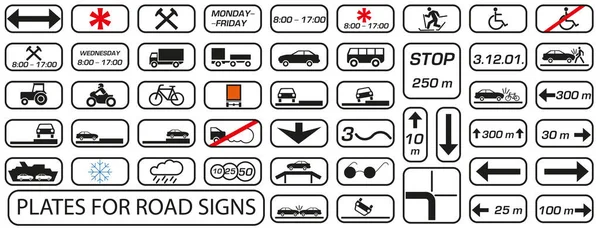 Verkehrszeichen Vector Europäische Straßenschilder Straßenschilder Eps — Stockvektor