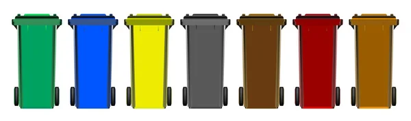 Classificar Lixo Latas Lixo Coloridas Plástico Imagem Vetorial Triagem Lixo —  Vetores de Stock