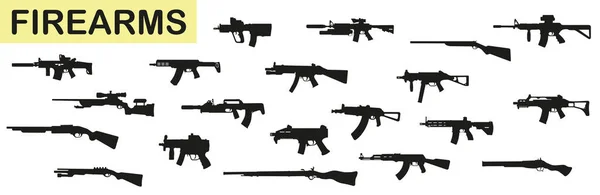 Semiautomática Carabina Armas Del Ejército Policía Escopeta Armas Listas Poderoso — Vector de stock