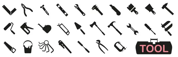 Hand Tools Icons Vector Set Tools Hand Tools Icons Eps — Stock Vector