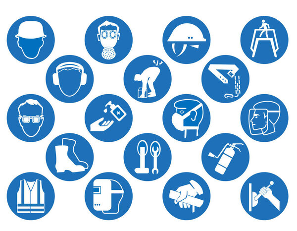 Warning signs. Signs indicating danger of injury. Signs to be careful. EPS 10.