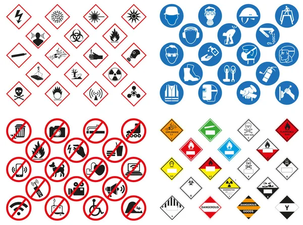 Différents Signes Sont Rassemblés Seul Ensemble Signes Dans Industrie Signes — Image vectorielle