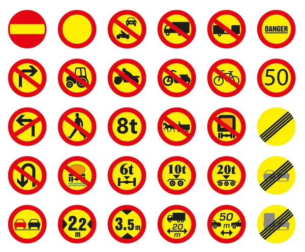 Дорожный Знак Знак Запрета Запретительный Дорожный Знак Eps — стоковый вектор
