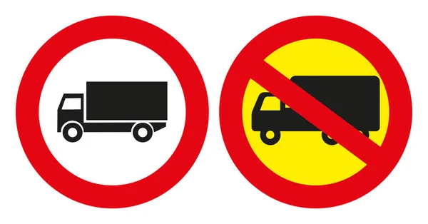 Verkehrszeichen Ein Schild Das Die Durchfahrt Des Güterverkehrs Verbietet Verbotsschild — Stockvektor
