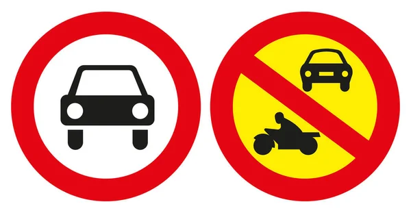 Segnale Stradale Cartello Che Proibisce Passaggio Autovettura Segnale Divieto Stradale — Vettoriale Stock