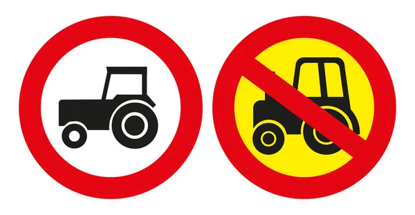 Verkehrszeichen Traktorfahren Ist Verboten Verbotsschild Eps — Stockvektor