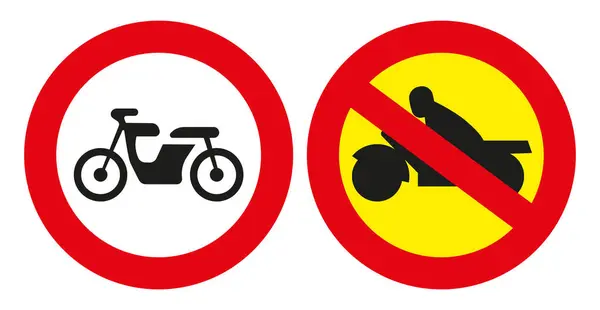 Panneau Routier Conduire Moto Est Interdit Panneau Interdiction Spe — Image vectorielle