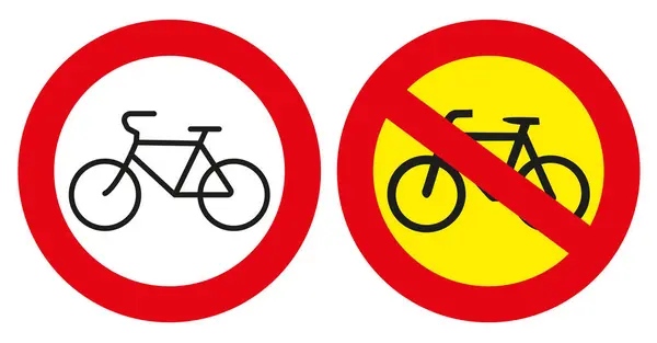 Verkehrszeichen Radfahren Ist Verboten Verbotsschild Eps — Stockvektor