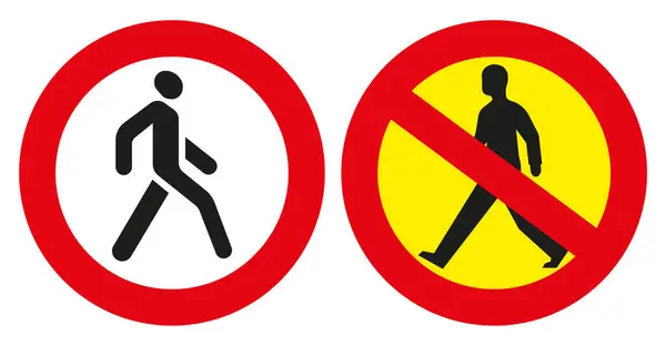 Verkehrszeichen Fußgängerüberwege Sind Verboten Verbotsschild Eps — Stockvektor