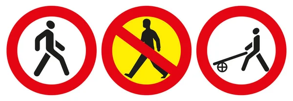 Verkehrszeichen Fußgängerüberwege Sind Verboten Verbotsschild Eps — Stockvektor