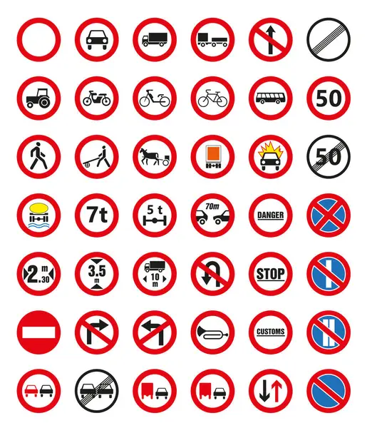 Road Sign Prohibition Sign Prohibitory Road Sign Eps — Stock Vector