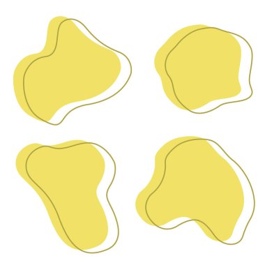 Sarı dinamik sıvı şekiller ve çizgiler. Sıvı grafik şekil tasarım elementi. Vektör arkaplan veya akışkan geometrik modern sıçrama. EPS 10.