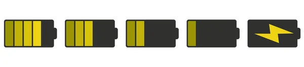 バッテリー充電 バッテリー充電インジケータアイコンセット ベクトルイラスト Eps について — ストックベクタ