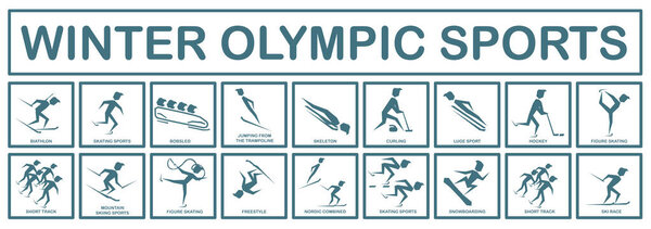 Winter Olympic sports. Set of sports icons. Winter Olympic sports icons. EPS 10.