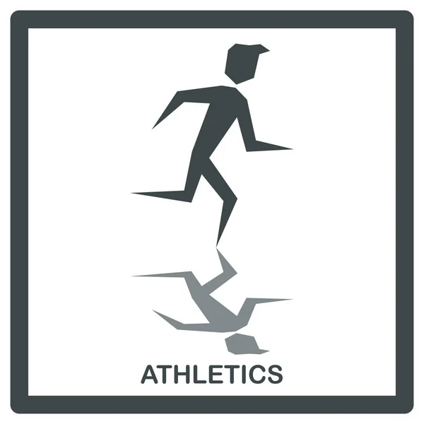 Leichtathletik Leichtathletik Ikone Mit Schatten Zeichnung Eines Leichtathleten Für Plakate — Stockvektor