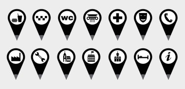 Harita konum simgesi simgesi. Şehir simgesinde önemli bir yer. EPS 10.