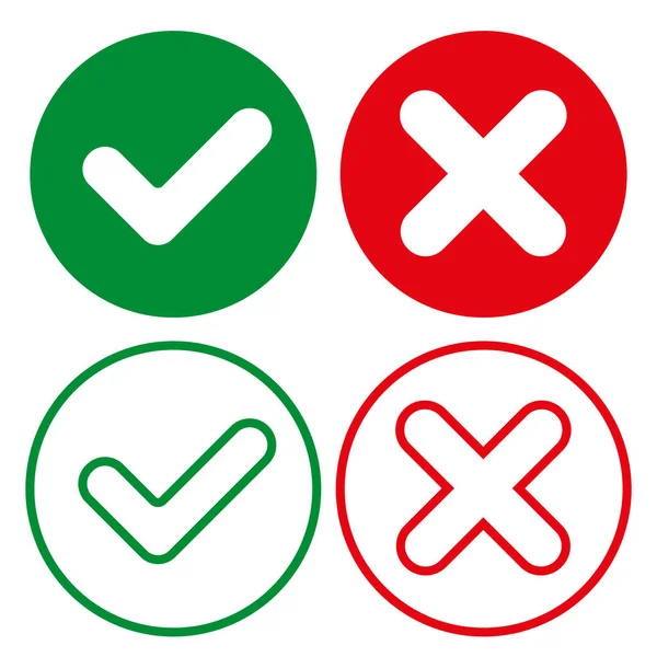 Conjunto Marcas Verificación Formas Redondas Botones Para Votar Seleccionar Elecciones — Vector de stock