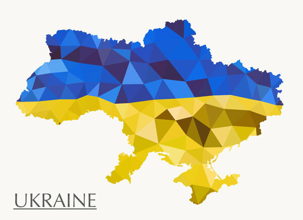 Ukraine. Triangulation of Ukraine. Linear vector logo template. A symbol of care, love and charity. EPS 10.