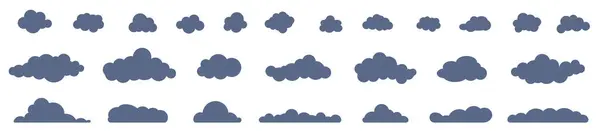天空中的乌云 一组被白色背景隔离的云 矢量图解 Eps — 图库矢量图片