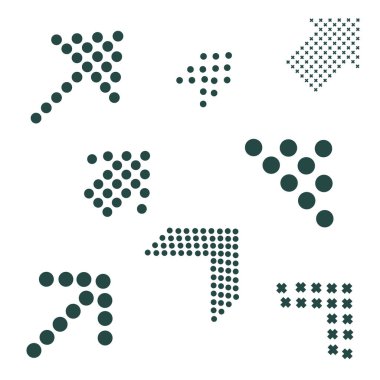 Ok simgeleri seti. Beyaz arkaplanda basit ok işareti simgesi. Çemberin modern okları. EPS 10.