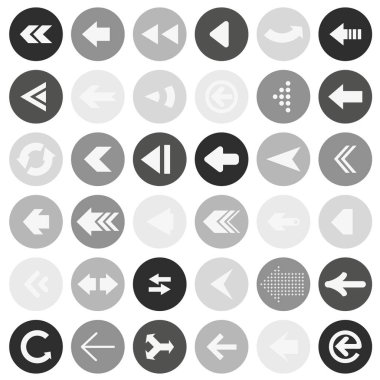 Basit ok simgesi. Modern oklar daire şeklinde. Oklu simgeler seti. Bir çift ok. EPS 10.