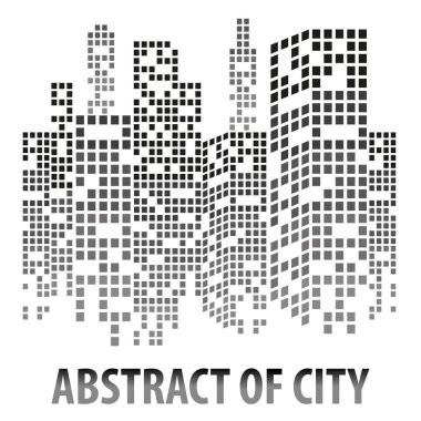 Şehir geçmişi. Pencereli binaların siluetinin vektör çizimi. EPS 10.