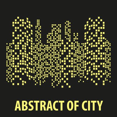 Akşamları şehrin arka planı. Arka plan için akşam şehir manzarası panoramik tasarımı. EPS 10.