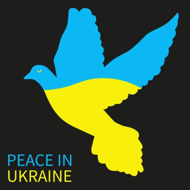 Ukrayna bayrağı barış güvercini şeklinde. Ukrayna 'da barış kavramı. EPS 10.