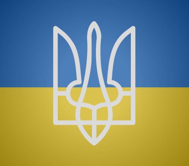 Ukrayna 'nın sembolü. Ben Ukraynalıyım. Ukrayna bayrağı ve arması. Vektör görüntüsü. EPS 10.