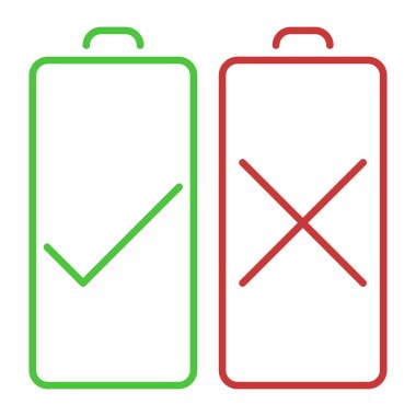 Hücum. Batarya şarj göstergesi simgeleri. Batarya şarj edildi ve boşaltıldı. EPS 10.