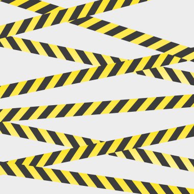 Kurdeleler. Yasak ve tehlikeli yerler için. Sarı ve siyah renkler. EPS 10.