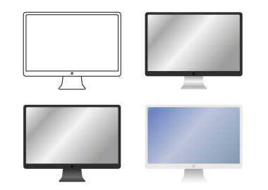 Monitör. Beyaz zemin üzerinde boş ekran izole modern monitör. Monitör tasarımı. ESP 10.