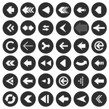 Oklar koleksiyonu. Şablon ve arka plan için oklar. Oklar daire şeklinde. EPS 10.