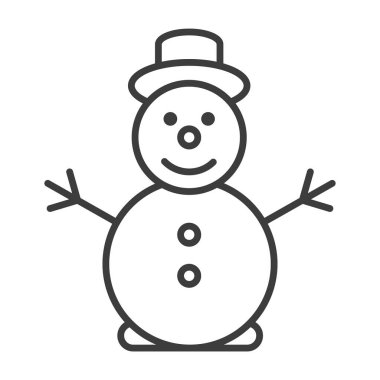 İnce bir kardan adam çizimi. Noel Kardan Adam. Kardan adam. Noel sembolü tasarımı. EPS 10.