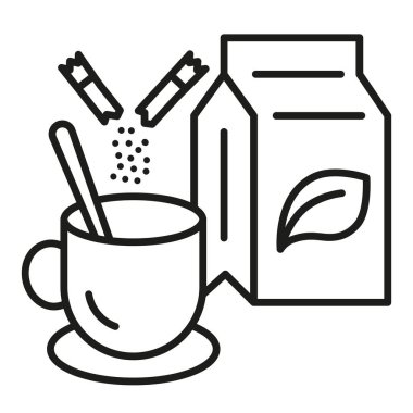 Çay zamanı. Çay ikonları zamanı. İnce çizgi simgesi. Çay için her şey. EPS 10.