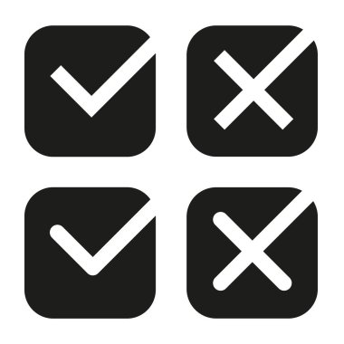 İşaret işareti. Onaylanmış sembol. İşaret simgesini işaretle. İşaretleme ayarlandı. EPS 10.