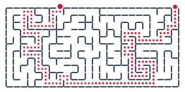 Vektör kare labirent. Koordinasyon geliştirmek için eğlenceli bir eğitim oyunu. EPS 10.