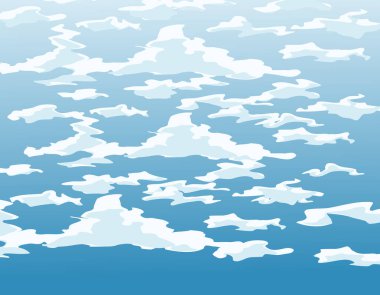 Gökyüzünde gölgeli bulutlar. Mavi gökyüzündeki soyut bulutlar. EPS 10.