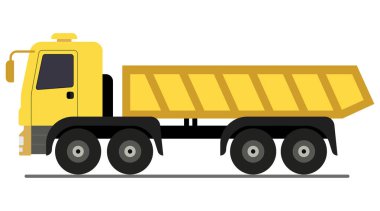 Toptan malzeme taşımak için büyük sarı bir kamyon. Lojistik, ulaşım ve iş teması için uygun. EPS 10.