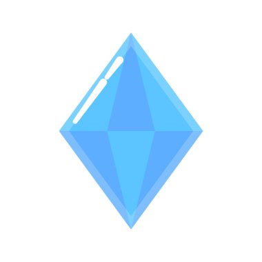 Açık mavi kristal illüstrasyon vektör grafik eğlenceli renk, düz dizaynlı vektör değerli taş