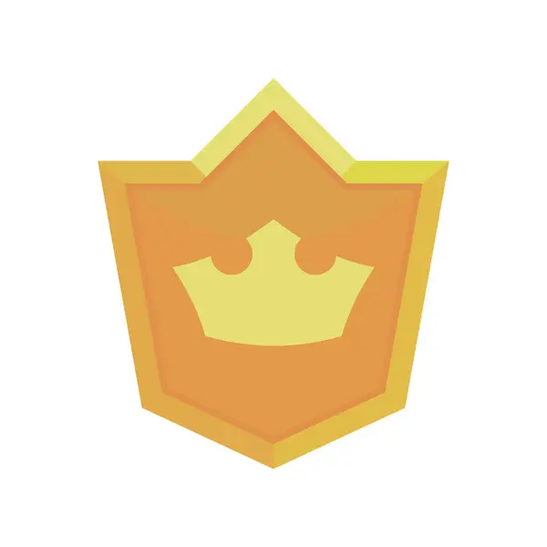 Gráfico Vetor Ilustração Ícone Jogo Logotipo Clã Emblema Escudo Ouro — Vetor de Stock