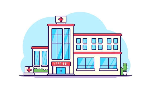 Hastanenin Illüstrasyon Vektör Grafik Tasarımı Karikatür Tarzı Veya Düz Tasarım — Stok Vektör