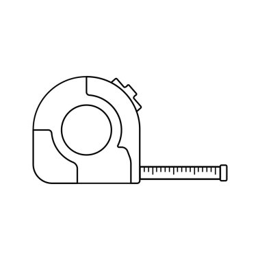 Teyp ölçüsü düz tasarım resimleme simgesi izole edilmiş beyaz arkaplan