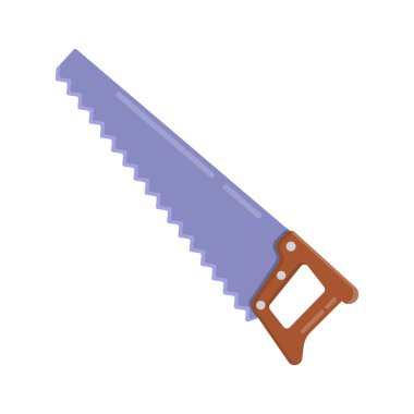 Düz testere tasarım resimleme simgesi izole edilmiş beyaz arkaplan