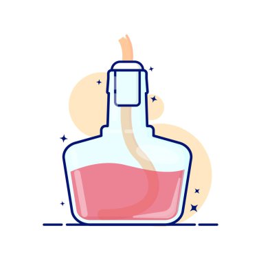 Alkol Yakıcı Şirin Çizgi Film ikonu, Bilim ikonu nesnesi, yassı karton tasarım tarzı, beyaz ile izole edilmiş, kaynak tasarımı için iyi, varlık tasarımı, element tasarımı, çocuk kitapları