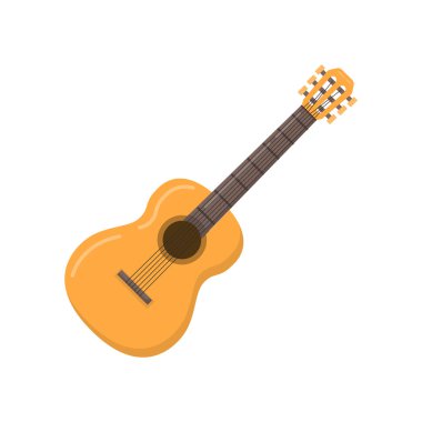 Gitar resimleme simgesi düz tasarım stili tasarımı izole edilmiş beyaz arkaplan.